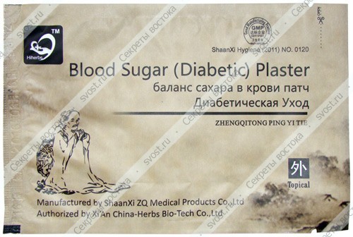 Пластырь Zhengqitong Ping Tie для поддержания уровня сахара в крови, диабетический, 1 шт.