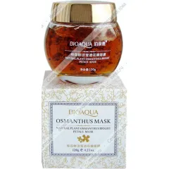 Ночная маска для лица BioAqua с лепестками османтуса, несмываемая, 120 г.