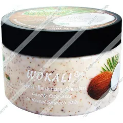 Крем-скраб для тела Wokali с кокосовым маслом, питающий и восстанавливающий, 300 мл.