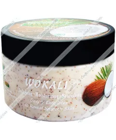 Крем-скраб для тела Wokali с кокосовым маслом, питающий и восстанавливающий, 300 мл.